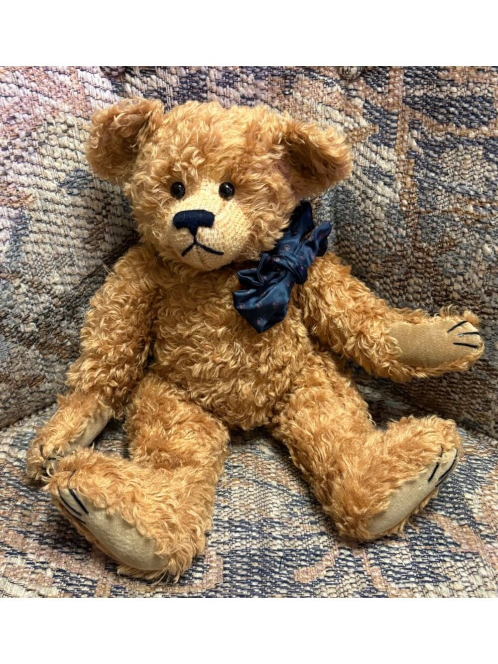 The Mohair Bear Collection 1998 Jointed Plush Teddy Bear Bow - Boyds Bears 16"